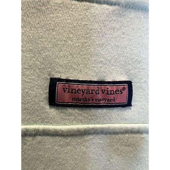 Vineyard Vines Mint Green with Pink Strip Shoulders 3/4 Zip Shep Shirt Medium - Picture 5 of 6